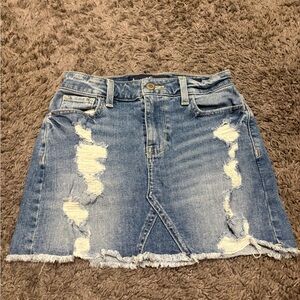 Hollister Distressed Denim Mini Skirt